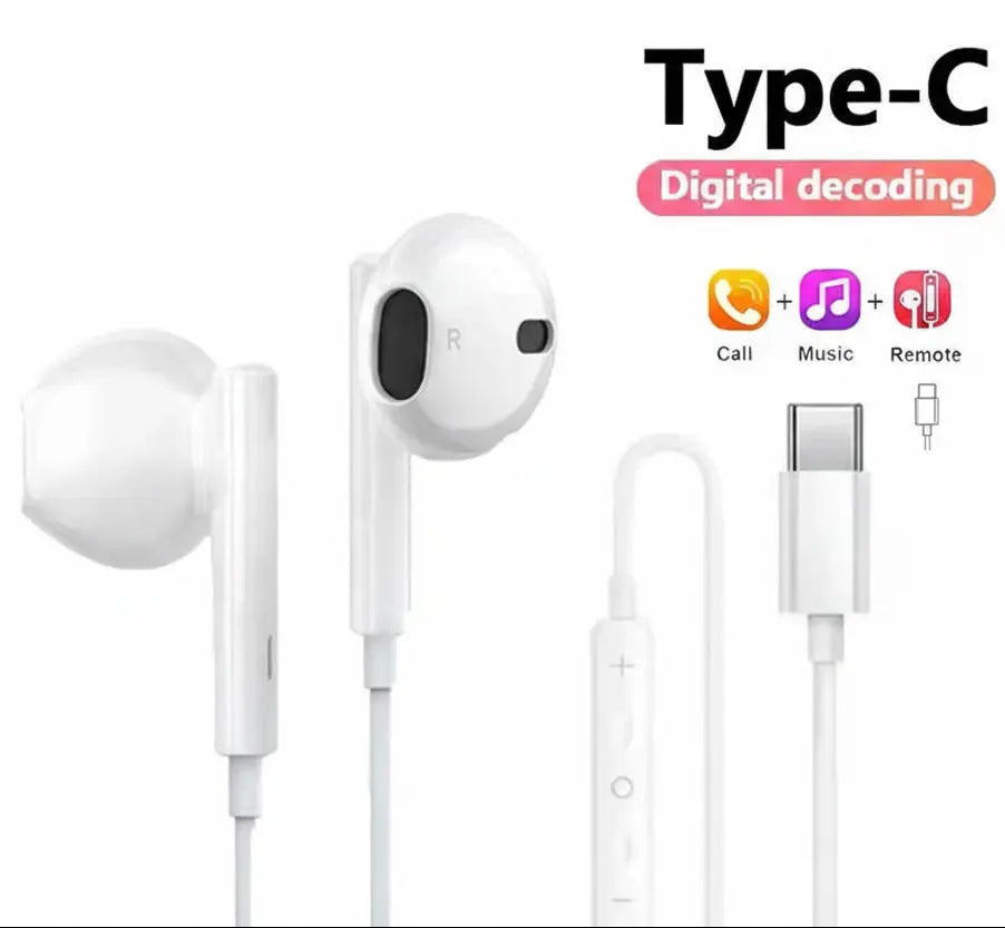 Wired Earbuds with Mic – USB-C & 3.5Mm for Iphone, Android & Gaming