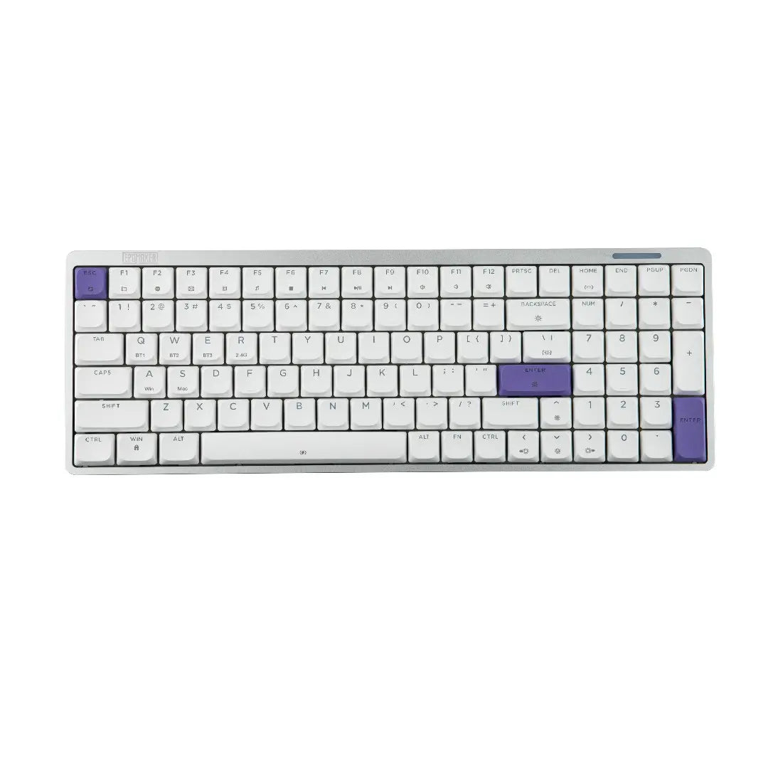 EPOMAKER Luma100 Wireless 96% Mechanical Keyboard QMK/VIA & CNC Metal Transparent PC Keycap Thocky Hot-Swappable Kailh Linear Switch Tri-Mode 2.4Ghz/Bt/Usb Keyboards for Gaming Creamy Keyboard Tiktokshopspringglowup