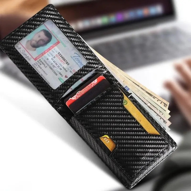 Wallet for Men, Mens Minimalist Wallet 8-10 Cards, Slim Compact Wallet with ID Window, RFID Blocking Smart Pop up Card Wallet, Metal Aluminum Credit Card Holder Bifold Wallet ,Fathers Day Gift