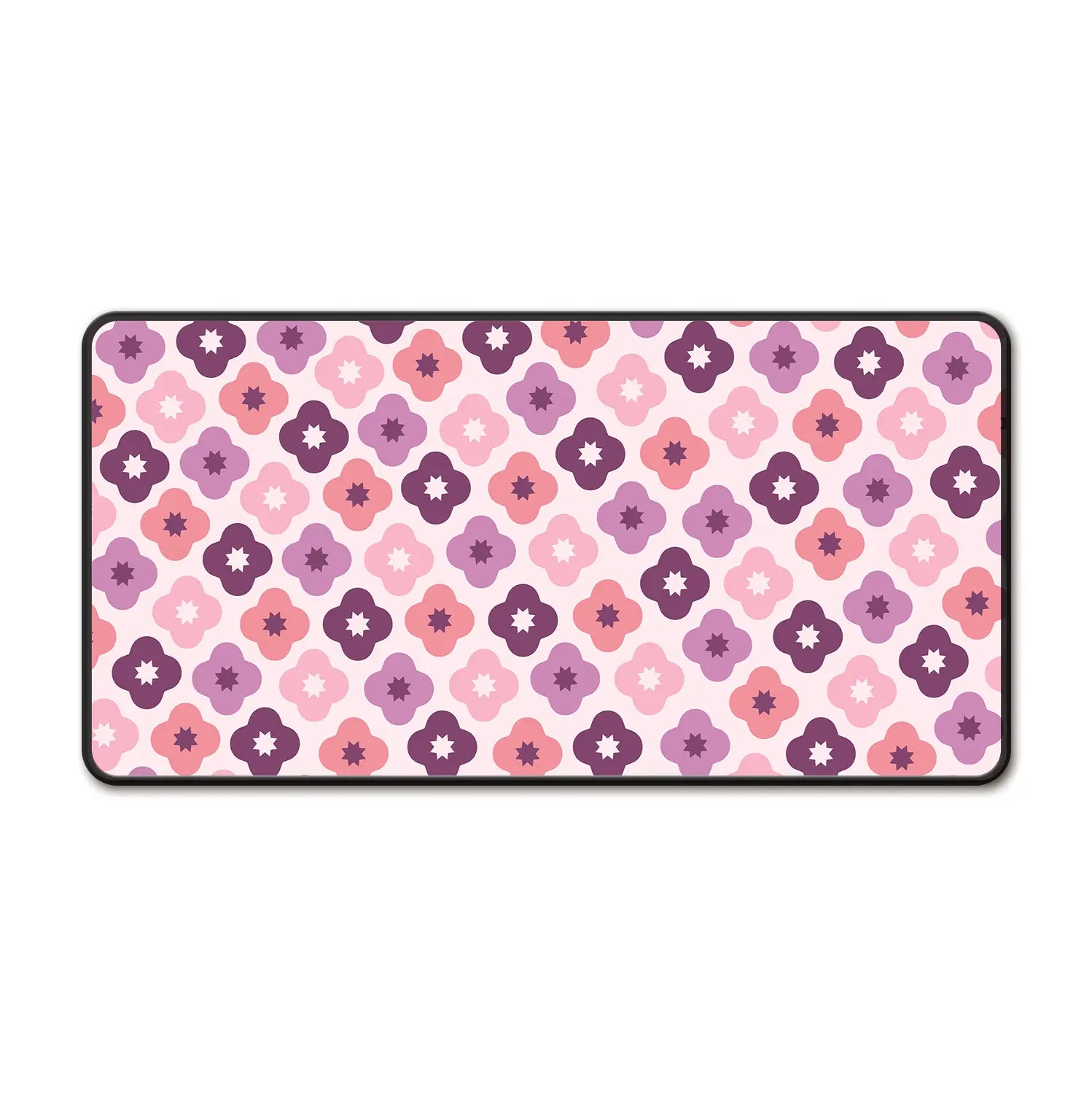 Pink Flower Geometric Mousepad - Extra Large, Anti-Slip Rubber Base, Gaming Mousepad Design Extended Non-Slip Mousepad