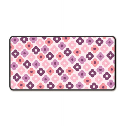 Pink Flower Geometric Mousepad - Extra Large, Anti-Slip Rubber Base, Gaming Mousepad Design Extended Non-Slip Mousepad