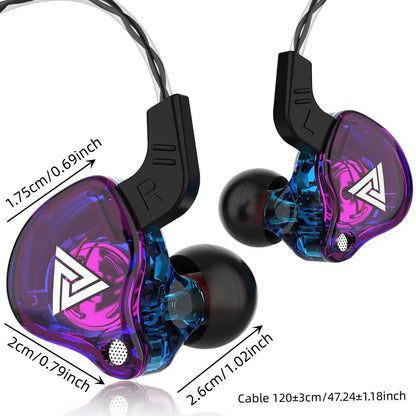 AK6 Wired Earphones, In-Ear Design with Microphone, Hifi Heavy Bass Noise-Cancelling Wired Headset for Esports Gaming and Live Streaming, High-Quality Gaming Headphones, Hifi Audio, Wired Earbuds, Wired Iem Earphones