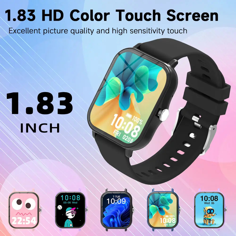 1.83-Inch HD Touchscreen Smartwatch, Wireless Calling/Dialing, Multiple Sports Modes, Call Reminders and Call Rejection Functions, Wearable Device Suitable for Both Men and Women, Perfect Gift for Holidays or Birthdays.