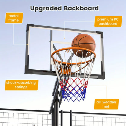DAYAGO Portable Basketball Hoop System - 8.5 FT Height-Adjustable Goal with 33" Backboards, Wheels, Ideal for Children'S Training Equipment, Driveway & Indoor/Outdoor Play, Adults