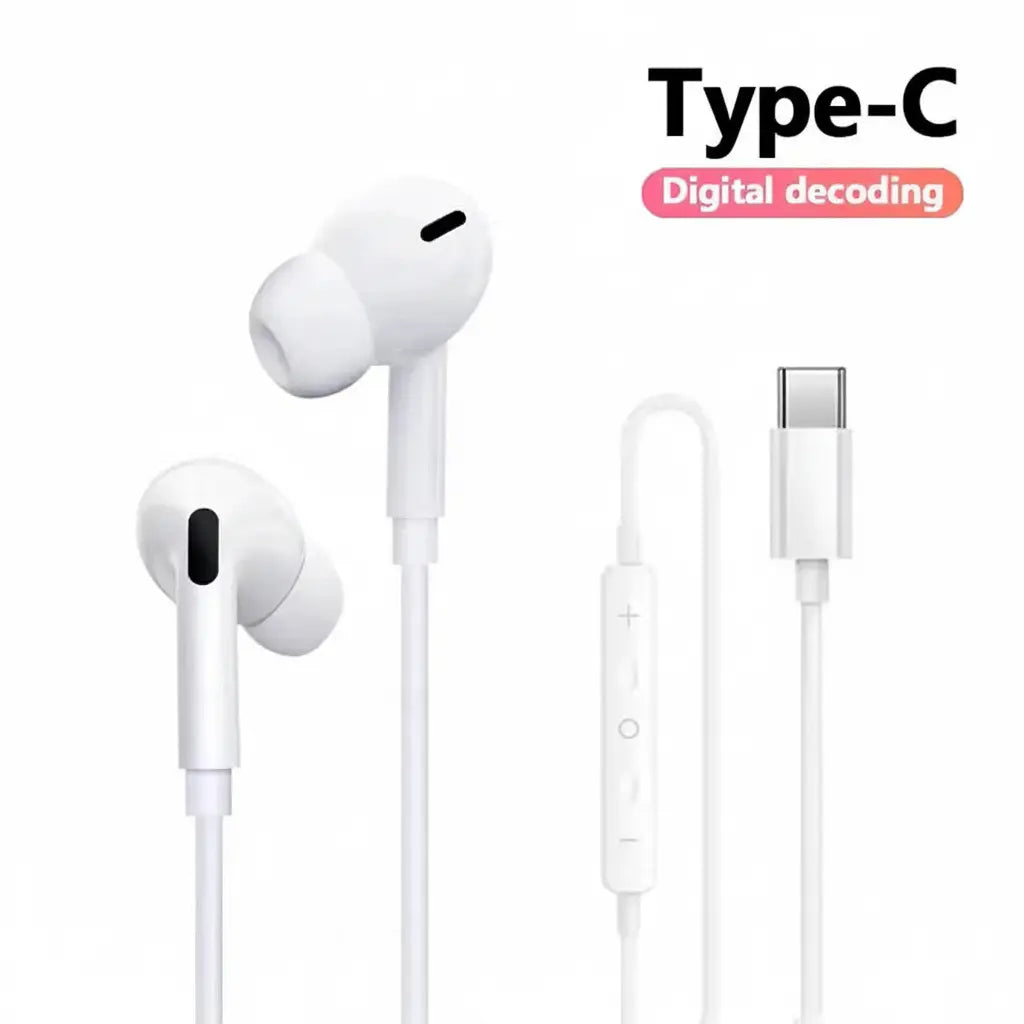 Wired Earbuds with Mic – USB-C & 3.5Mm for Iphone, Android & Gaming