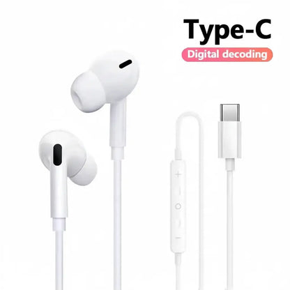 Wired Earbuds with Mic – USB-C & 3.5Mm for Iphone, Android & Gaming