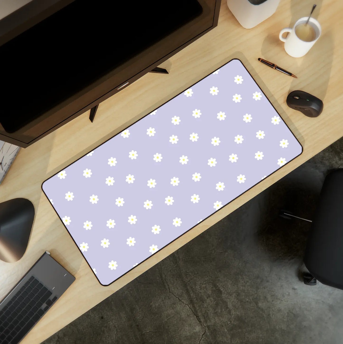 Purple Daisy Mousepad - Extra Large, Anti-Slip Rubber Base, Gaming Mousepad Design Extended Mousepad Trackpad Rectangle