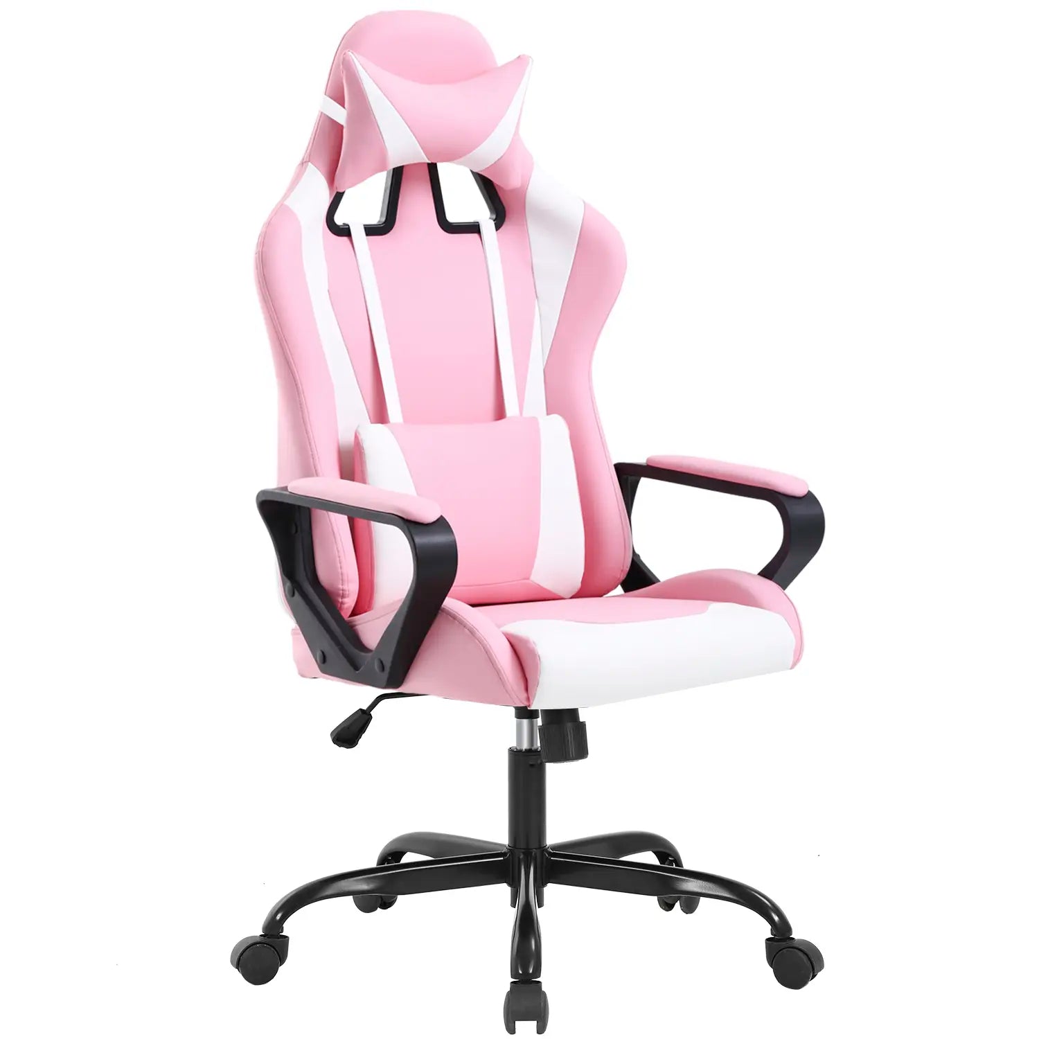 Adjustable High-Back Executive Gaming Chair with Lumbar Support and Rolling Casters for PC Executive High-Back Chair for Gaming and Office with Ergonomic Features, PU Leather