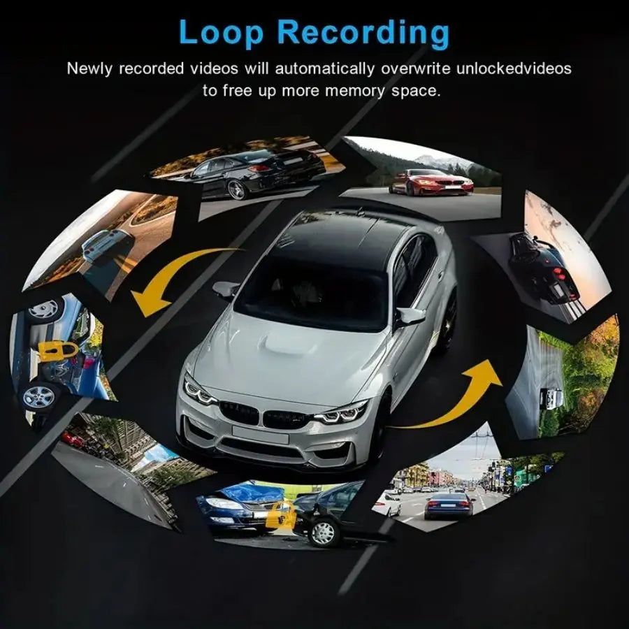 High-Definition Front and Rear Dual-Lens Car-Mounted Driving Recorder with 3.16-Inch IPS Screen Car Dash Camera, Dash Camera for Cars Front and Rear, Dashcams for Cars