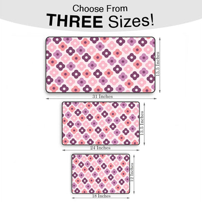 Pink Flower Geometric Mousepad - Extra Large, Anti-Slip Rubber Base, Gaming Mousepad Design Extended Non-Slip Mousepad