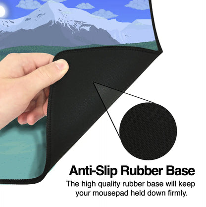 Lake Background Gaming Mousepad - Medium, Large and Extra Large Sizes - Anti-Slip Rubber Base Nostalgic Design