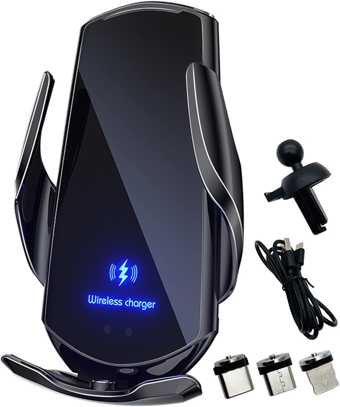 15W Wireless Car Charger – Auto-Clamping Air Vent Phone Mount