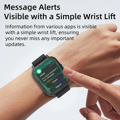 1.83-Inch HD Touchscreen Smartwatch, Wireless Calling/Dialing, Multiple Sports Modes, Call Reminders and Call Rejection Functions, Wearable Device Suitable for Both Men and Women, Perfect Gift for Holidays or Birthdays.