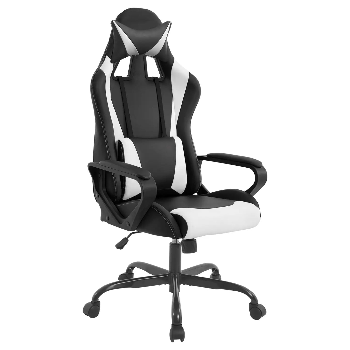 Adjustable High-Back Executive Gaming Chair with Lumbar Support and Rolling Casters for PC Executive High-Back Chair for Gaming and Office with Ergonomic Features, PU Leather