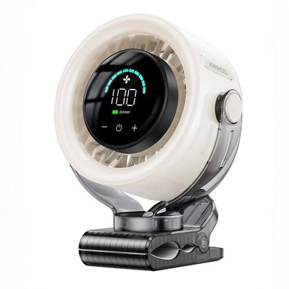 4000Mah Rechargeable Portable Clip on Fan-100-Speed Touch Control, LED Display, 360° Rotate Quiet Turbo Desk Fan, Small Battery Operated USB Fan for Stroller Bed Travel Camping Golf Gym