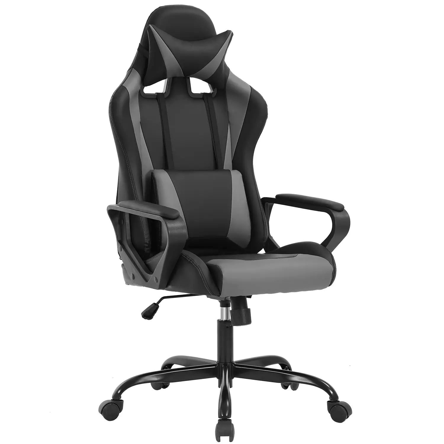 Adjustable High-Back Executive Gaming Chair with Lumbar Support and Rolling Casters for PC Executive High-Back Chair for Gaming and Office with Ergonomic Features, PU Leather