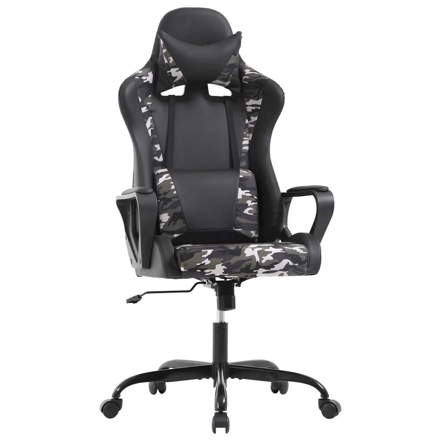 Adjustable High-Back Executive Gaming Chair with Lumbar Support and Rolling Casters for PC Executive High-Back Chair for Gaming and Office with Ergonomic Features, PU Leather
