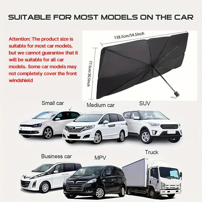 Portable Car Sunshade, Windshield Sunshade, Foldable Windshield Sunshade, Car Exterior Accessories, Daily Car Windshield Cooling Umbrella