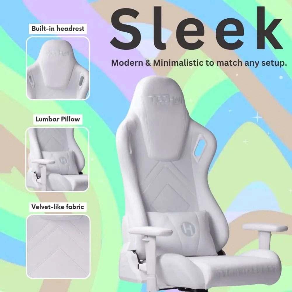 Velvet White Gaming Chair