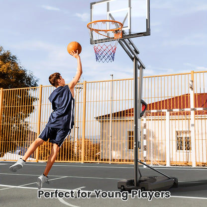 DAYAGO Portable Basketball Hoop System - 8.5 FT Height-Adjustable Goal with 33" Backboards, Wheels, Ideal for Children'S Training Equipment, Driveway & Indoor/Outdoor Play, Adults