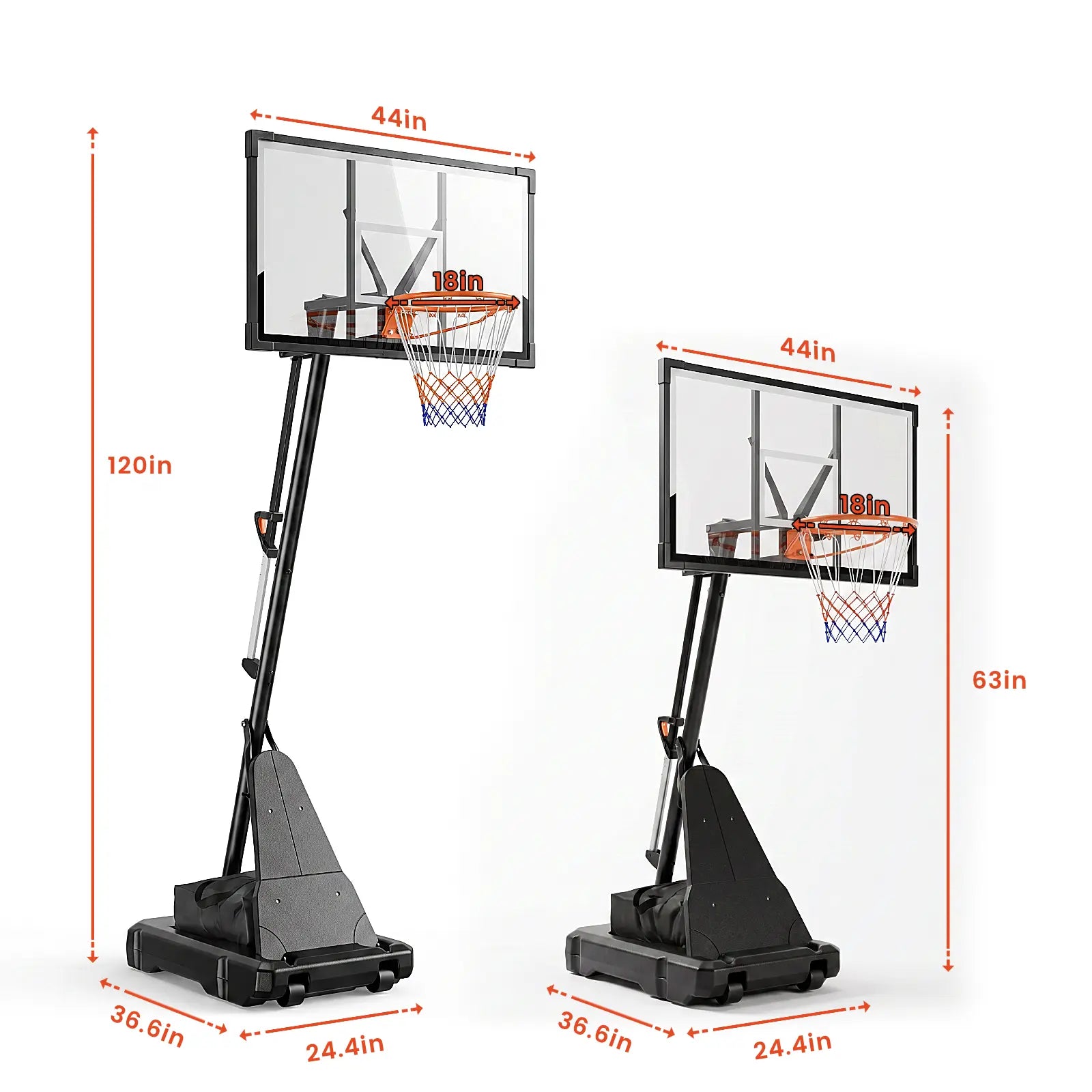 DAYAGO Portable Basketball Hoop System - 8.5 FT Height-Adjustable Goal with 33" Backboards, Wheels, Ideal for Children'S Training Equipment, Driveway & Indoor/Outdoor Play, Adults