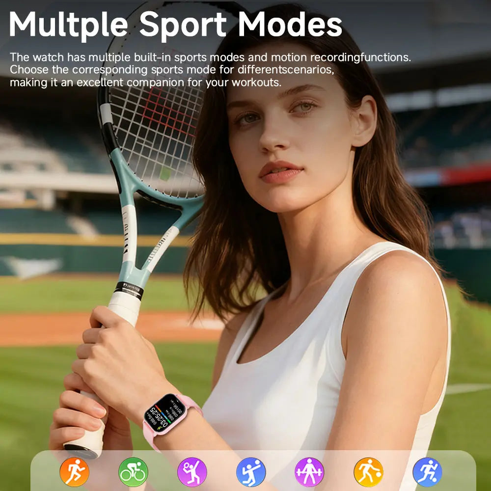 1.83-Inch HD Touchscreen Smartwatch, Wireless Calling/Dialing, Multiple Sports Modes, Call Reminders and Call Rejection Functions, Wearable Device Suitable for Both Men and Women, Perfect Gift for Holidays or Birthdays.