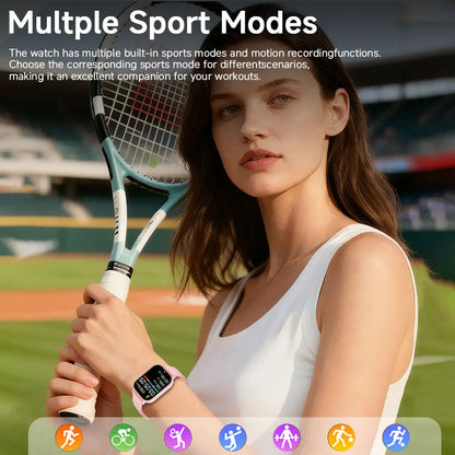 1.83-Inch HD Touchscreen Smartwatch, Wireless Calling/Dialing, Multiple Sports Modes, Call Reminders and Call Rejection Functions, Wearable Device Suitable for Both Men and Women, Perfect Gift for Holidays or Birthdays.
