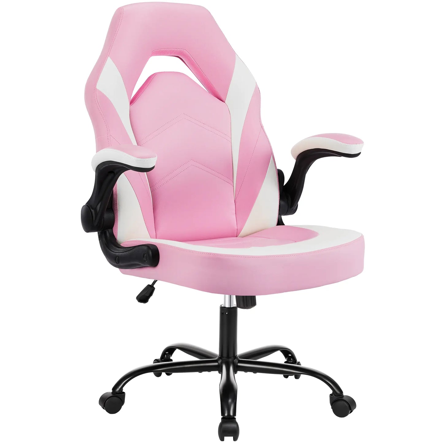 Gaming Chair ,PU Leather Ergonomic Office Chair Swivel Computer Gaming Chair with Lumbar Support - Pink