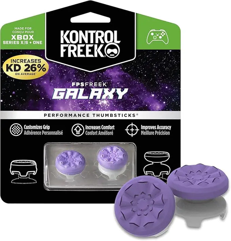 Purple Galaxy Controller Grips for PS5/PS4 Xbox. Rainbow 6 Jynxzi Controller Accessories Console Smartphone Game Connection Performance Thumbsticks Stick Grip