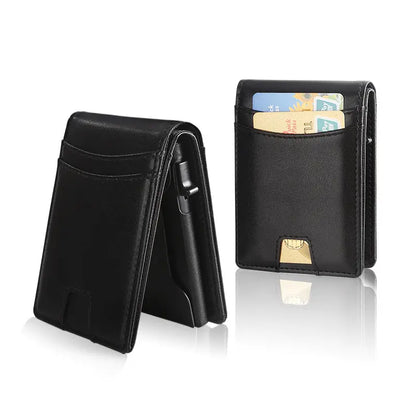 Wallet for Men, Mens Minimalist Wallet 8-10 Cards, Slim Compact Wallet with ID Window, RFID Blocking Smart Pop up Card Wallet, Metal Aluminum Credit Card Holder Bifold Wallet ,Fathers Day Gift