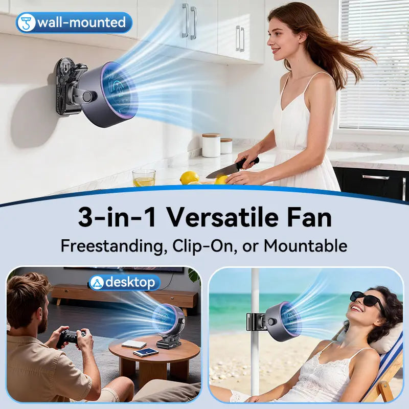 4000Mah Rechargeable Portable Clip on Fan-100-Speed Touch Control, LED Display, 360° Rotate Quiet Turbo Desk Fan, Small Battery Operated USB Fan for Stroller Bed Travel Camping Golf Gym