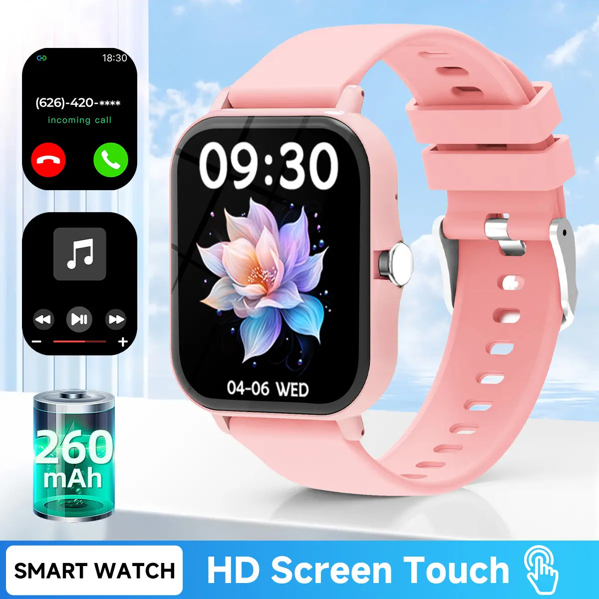1.83-Inch HD Touchscreen Smartwatch, Wireless Calling/Dialing, Multiple Sports Modes, Call Reminders and Call Rejection Functions, Wearable Device Suitable for Both Men and Women, Perfect Gift for Holidays or Birthdays.
