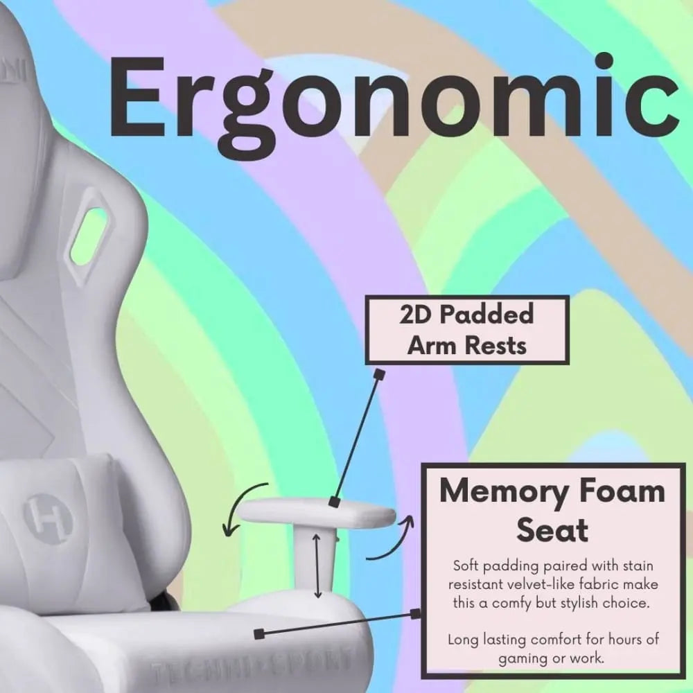 Velvet White Gaming Chair
