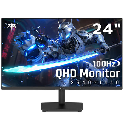 KTC 24" 2K QHD IPS 100Hz Computer Monitor, 2560*1440 1300:1 Contrast, HDR 10 Anti-Blue Light Screen, 122% Srgb, Adaptive Sync, Hdmi2.0/Dp/Earphone for Gaming and Office Working H24T27, 2K Qhd Resolution