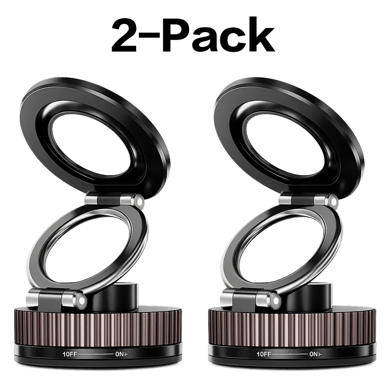 Foldable Magnetic Car Phone Holder for Magsafe Devices - 20 N52 Magnets, 360-Degree Rotation, Vacuum Suction Cup with Heat-Resistant Nano-Adhesive Base, Automotive Interior Accessory