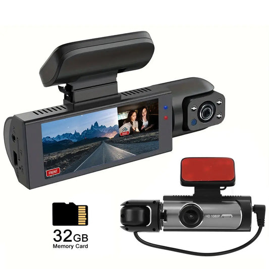 High-Definition Front and Rear Dual-Lens Car-Mounted Driving Recorder with 3.16-Inch IPS Screen Car Dash Camera, Dash Camera for Cars Front and Rear, Dashcams for Cars
