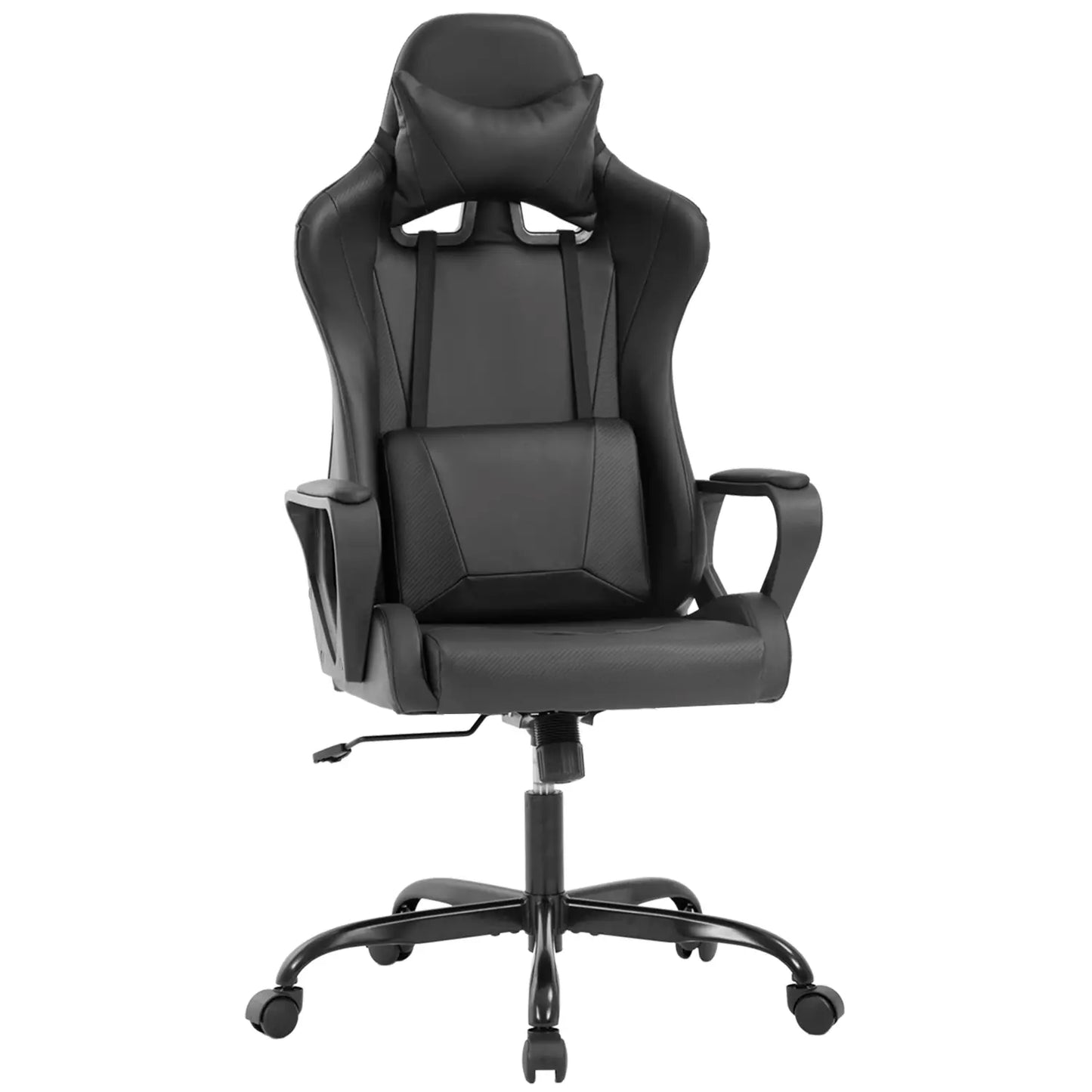 Adjustable High-Back Executive Gaming Chair with Lumbar Support and Rolling Casters for PC Executive High-Back Chair for Gaming and Office with Ergonomic Features, PU Leather