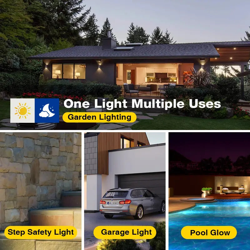 Solar Motion Sensor Outdoor Light 3-Head 216 LED Security Floodlight with Remote Control IP65 Waterproof Adjustable Wall Lamp Solar Powered Exterior Light for Garden Garage Yard Porch Driveway