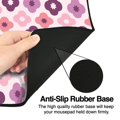Pink Flower Geometric Mousepad - Extra Large, Anti-Slip Rubber Base, Gaming Mousepad Design Extended Non-Slip Mousepad