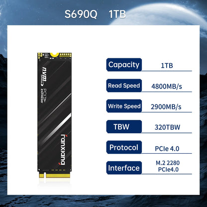 FANXIANG S690Q 500GB/1TB/2TB/4TB M.2 Nvme Internal Solidstate Drive(Ssd) Pcie 4.0 for PS5, up to 4800 Mb/S