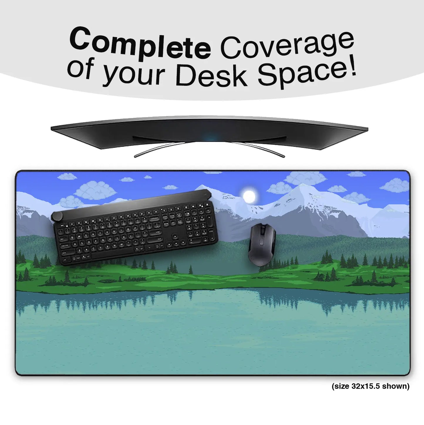 Lake Background Gaming Mousepad - Medium, Large and Extra Large Sizes - Anti-Slip Rubber Base Nostalgic Design