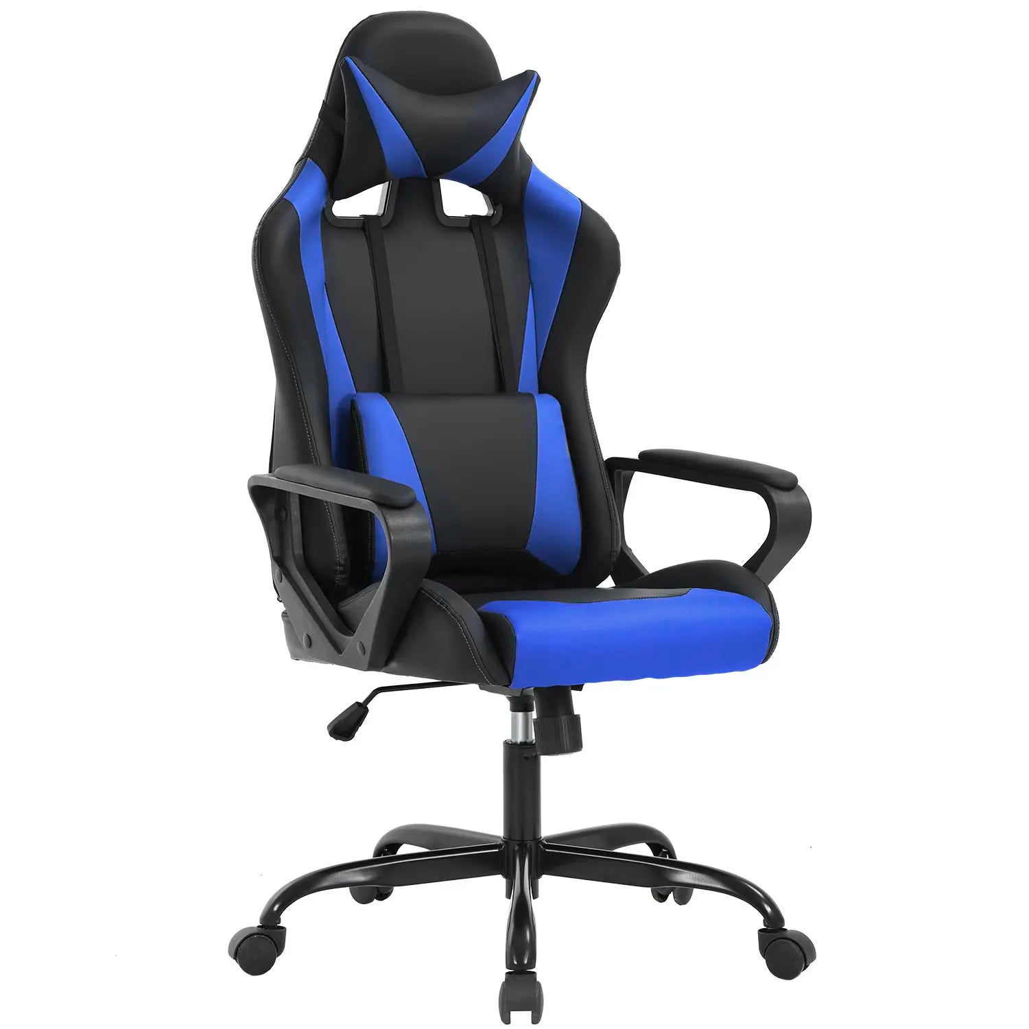 Adjustable High-Back Executive Gaming Chair with Lumbar Support and Rolling Casters for PC Executive High-Back Chair for Gaming and Office with Ergonomic Features, PU Leather