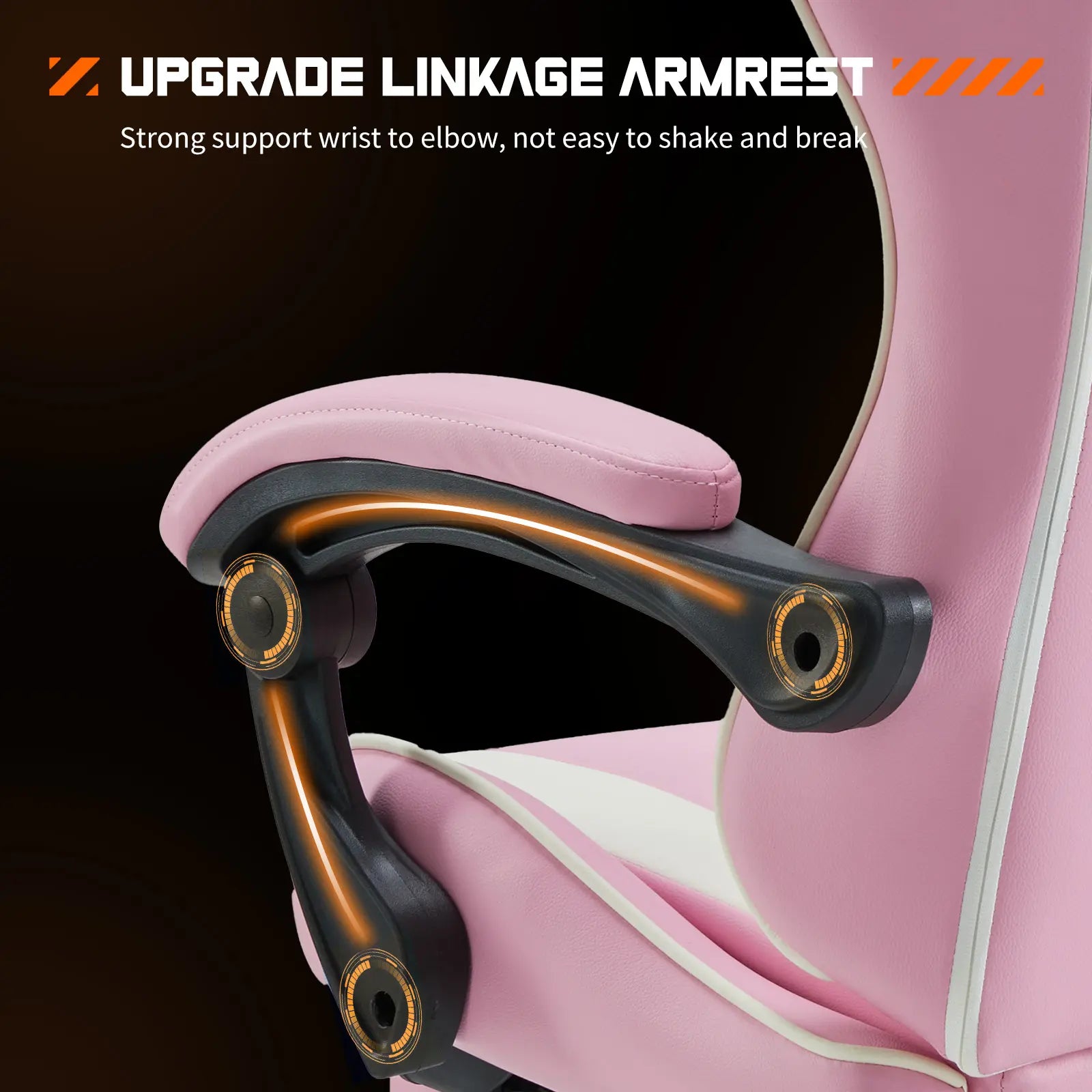 Furnest Ergonomic Gaming Office Chair - PU Leather Indoor Furniture Recliner with Height Adjustment, Fixed-Up Armrest, Headrest, Footrest, 360° Swivel, Barstool Design Elements for Game Desks, Computer Use, Gaming Chair